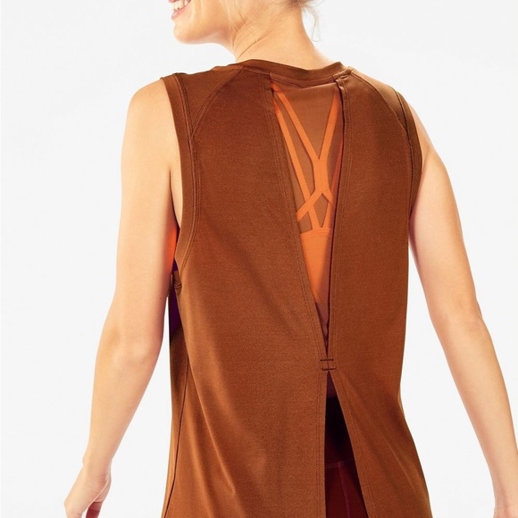 FABLETICS MAHOGANY MONET V-BACK TIE TANK - Picture 7 of 8